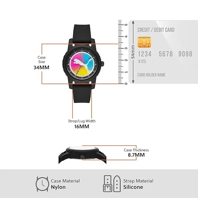 Reloj Pulsera Mujer PUMA ULTRAFRESH P1068 Silicona Negro Nuevo en Caja Foto 4 de 4