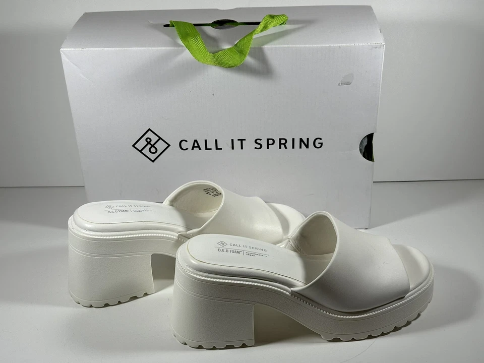 Call It Spring Cutie Shoes Call It Spring Platform Mule Size 6 White - Image 2 of 4