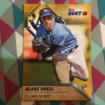 #19 Blake Snell Rays RC 2016 Topps BUNT 5X7 oversized Gold 07/10 Made