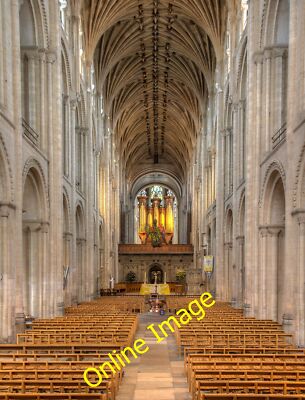 Photo 12x8 The Nave, Norwich Cathedral View east along the nave from the i c2014