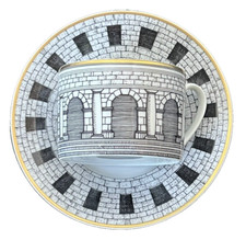 Rosenthal Classic Fornasetti tazza piatta e piattino Continental Dekor Palladiana come nuovo