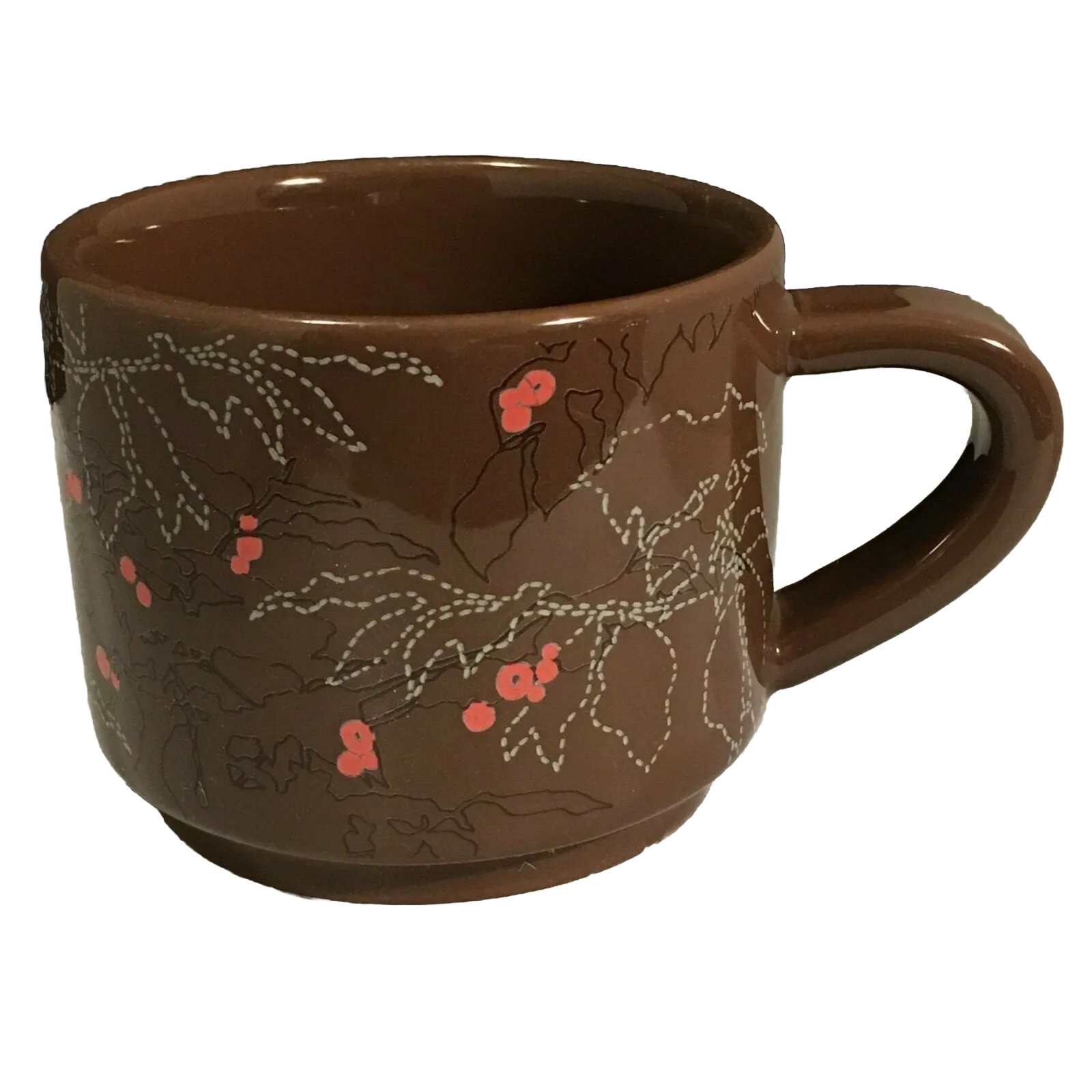 Starbucks 2009 Brown Coffee Bean Plant Design 10oz Ceramic Mug
