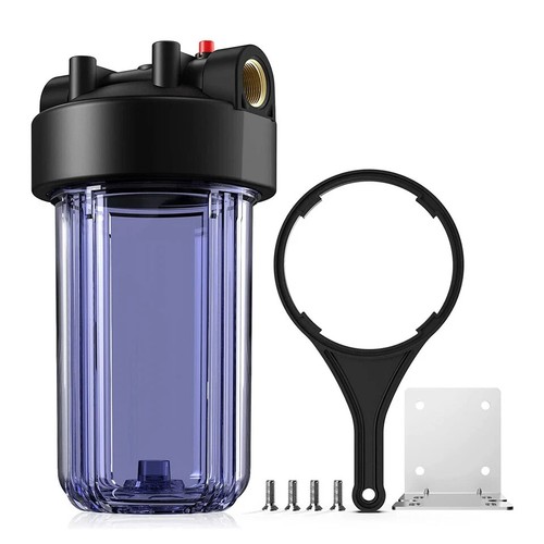 Geekpure 10 Inch Clear Water Filter Housing, 4.5" x 10" Water Filtration System