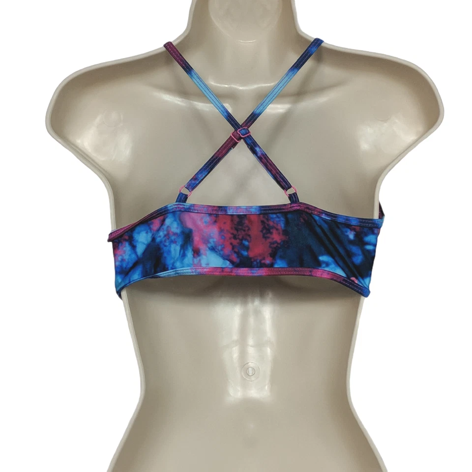 Bobbie Brooks Mujer Bikini Traje de Baño Top Talla Grande Azul Rosa Ombre Acolchado Foto 3 de 4