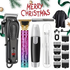 Professional 6-Piece Hair Clipper Set - Cordless Rechargeable Trimmers for Men U