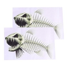  2 pezzi adesivi scheletro pesce decalcomanie bella decorazione accessori auto