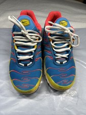Nike Air Max Plus TN Blue Yellow Pink Sneakers Unisex Kids Size 5.5 Y Used Clean