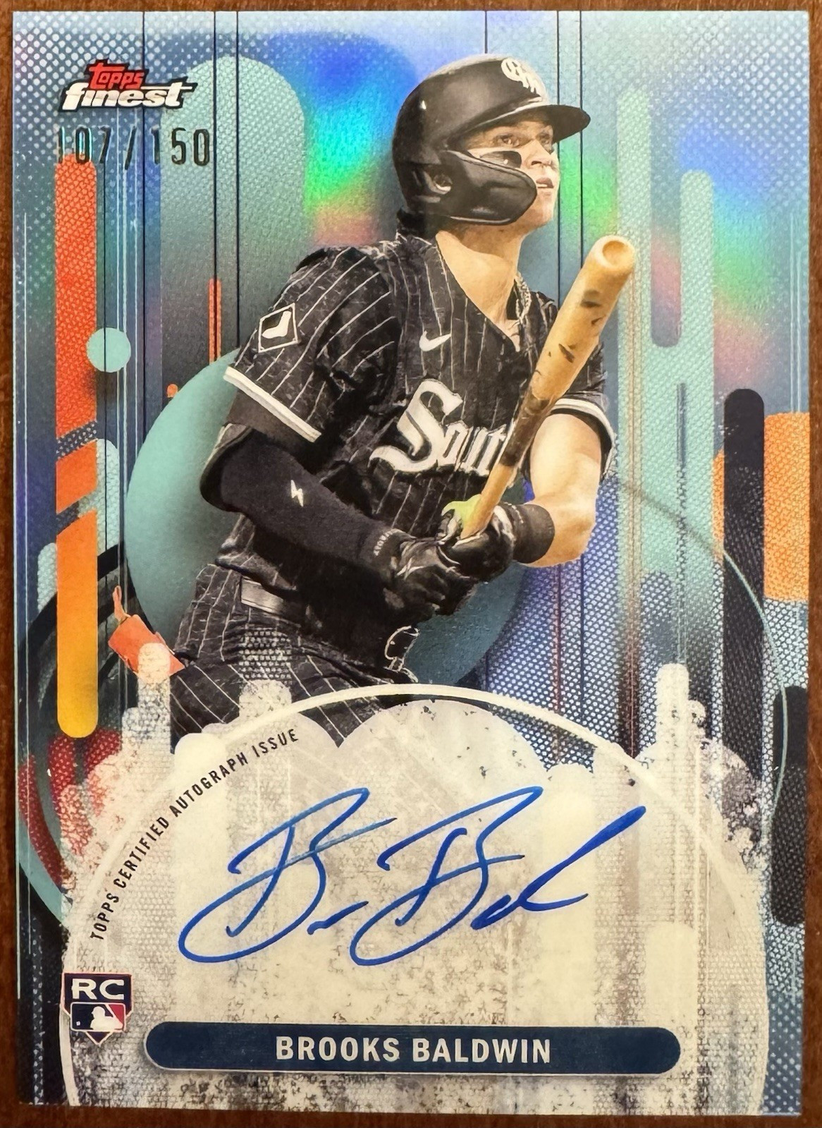 2025 Topps Finest Brooks Baldwin RC Sky Blue Auto #FA-BBA /150 White Sox