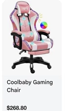 Coolbaby RGB Gaming Chair Ergonomic Design Pink