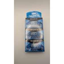 Sony VHS-C Premium 30 Min Blank Video Cassette Tape 3 Pack TC-30VHGL New Sealed