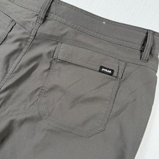 Prana Zion Shorts Mens Size 38 Charcoal Grey Cargo Hiking Belted 9" inseam