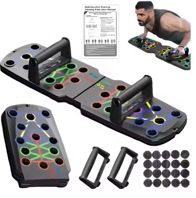 12 in 1 Push-up Board Set With Handles Foldable Fitness