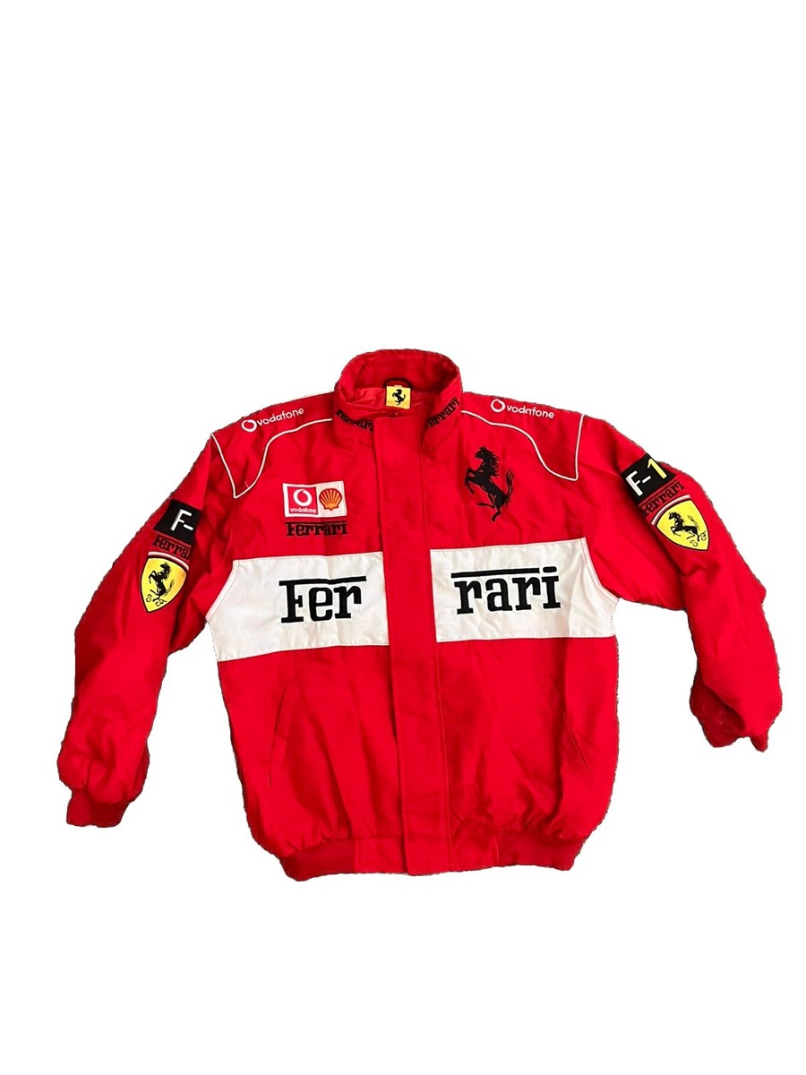 Ferrari マイケルシューマッハ　コットンレーシングジャケット　赤白 Ferrari マイケルシューマッハ コットンレーシングジャケット 赤白
