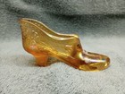 Fenton Autumn Gold Glass Slipper 50th Anniversary Hand Painted Signed J Powell — photo 1