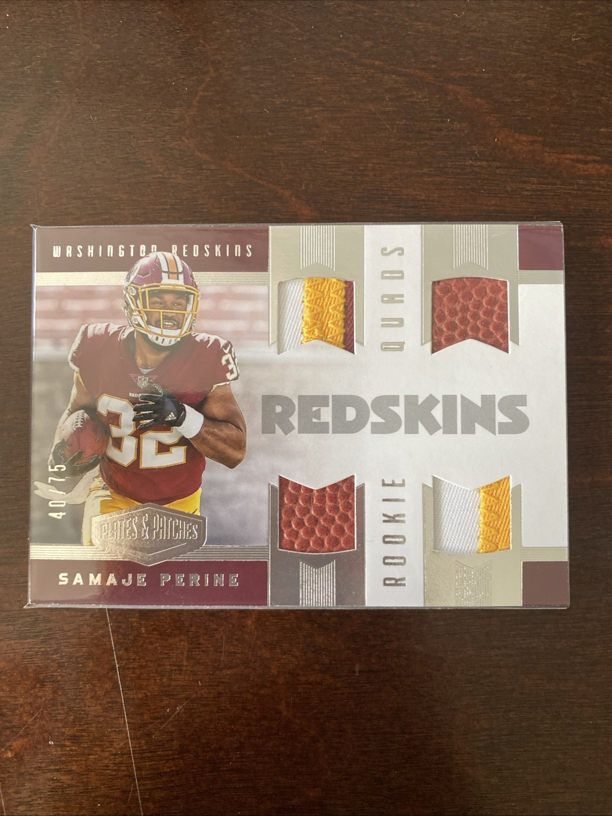 Samaje Perine Panini Plates & Patches Rookie Quads Materials #RQM37 Base