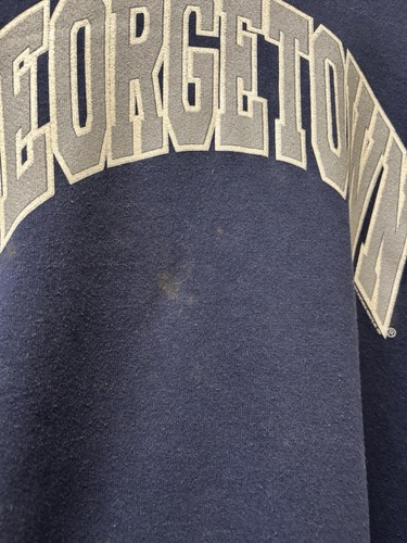 VTG 90s Baggy Georgetown University Hoyas Hoodie Sweatshirt Faded Mens XL - Picture 3 of 7