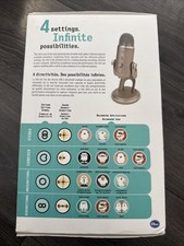 Blue Yeti USB Microphone Silver Grey For Professional Recording
