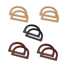 10 PCS 4.64" D-Shaped Wooden Bag Handles for Handbag Making DIY Purse