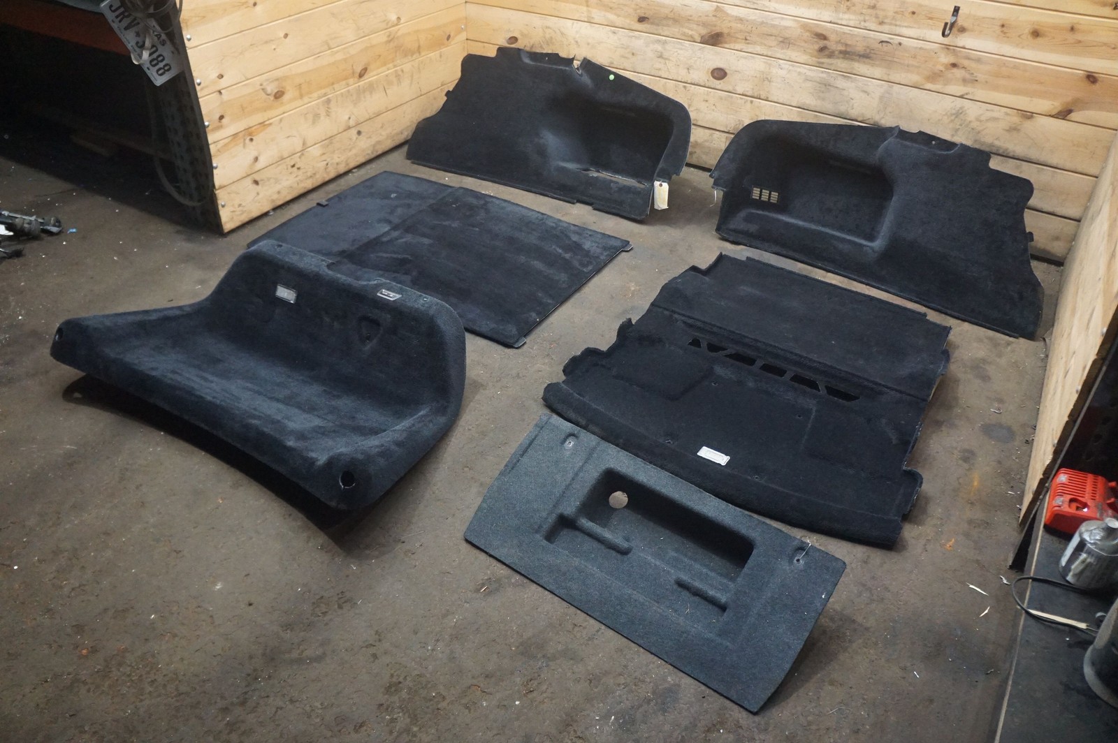 Set 5 Rear Lateral Cargo Trunk Carpet 7250313 Rolls Royce Ghost Series I 2011
