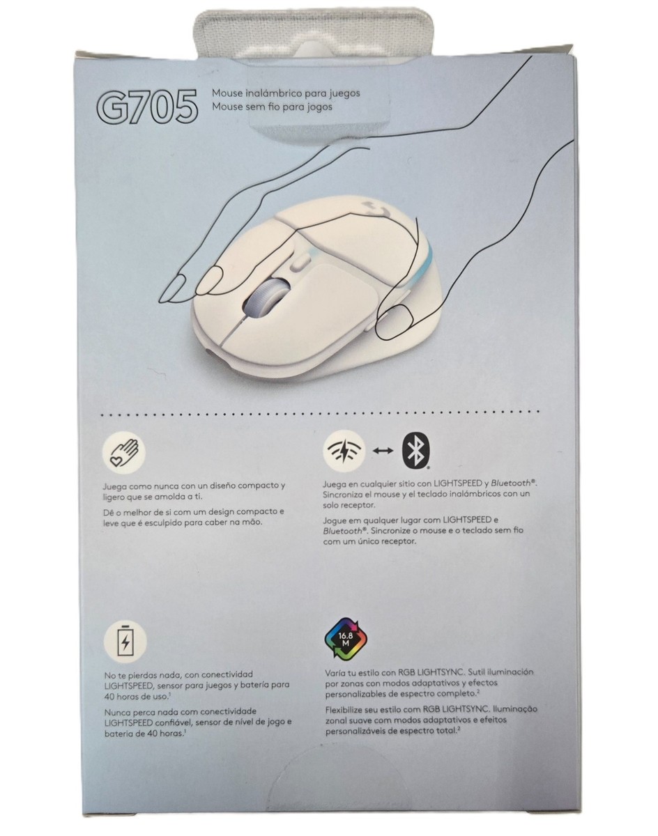 New Logitech G705 Wireless Gaming Mouse Bluetooth LIGHTSYNC