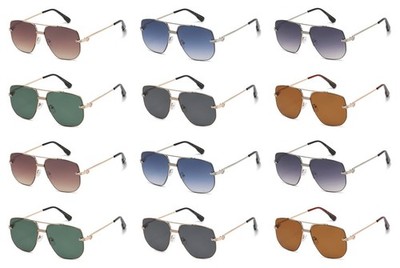 12 Pack Women's Square Sunglasses Wholesale Lot UV400 Gold Silver Bulk Festival