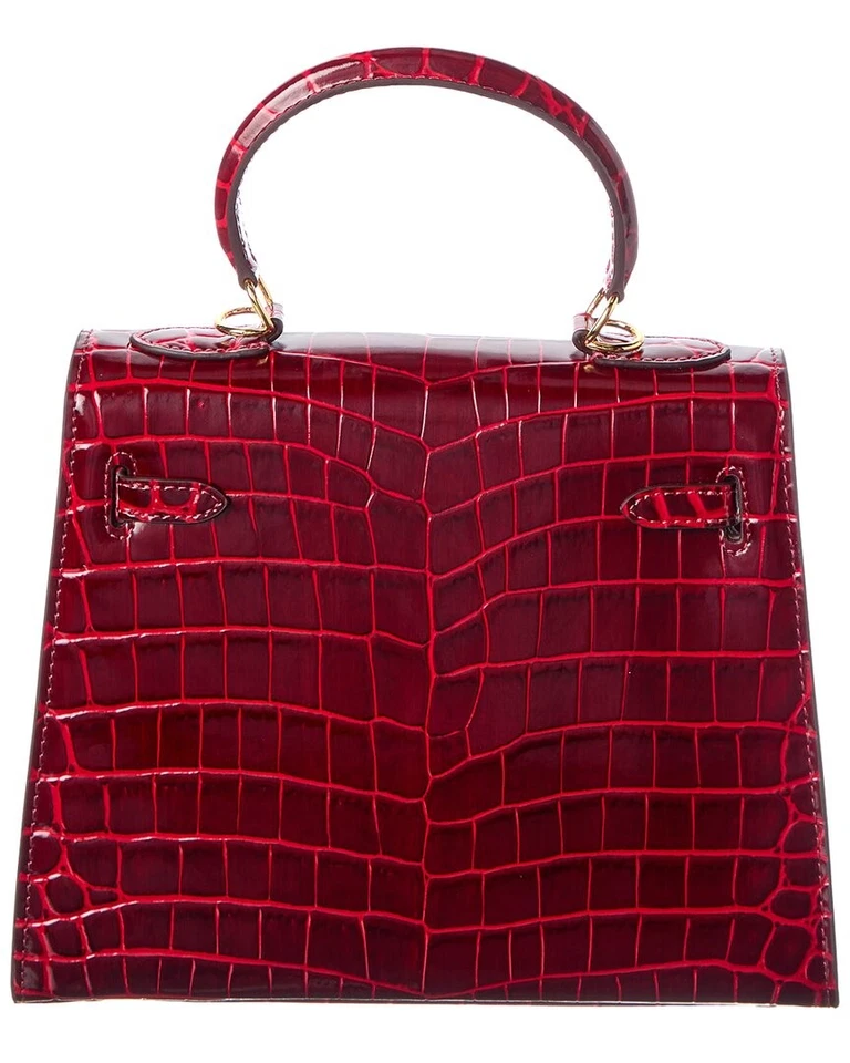 Сумка женская Tiffany & Fred Paris кожа аллигатора с тиснением красная - Изображение 2 из 4