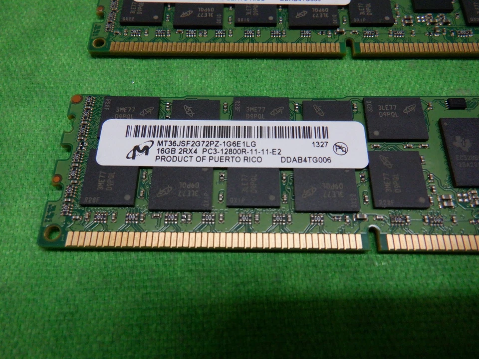 HP MICRON 672612-081 16GB 2RX4 PC3-12800R DDR3-1600 Server Memory    LOT OF 2 - Image 2 of 4