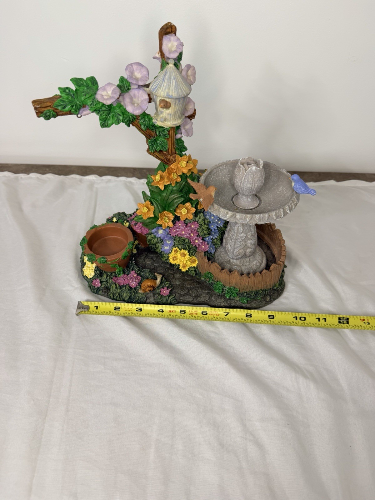 Yankee Candle Garden Birdbath Candle Holder Display Resin Decor READ