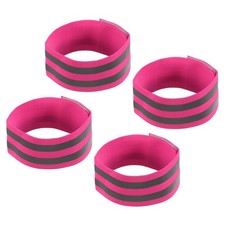 Reflective Bands for Arm Wrist Ankle Leg 14x2 Inch Strip Pink 4 Pack