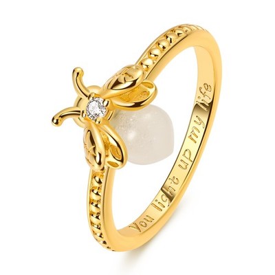LAZA 925 Sterling Silver Luminous Firefly Finger Ring AAA CZ Women Jewelry