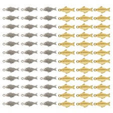 100 Pcs Fish Charm for Jewelry Making DIY Earrings Necklace, Gold, Silver Tone