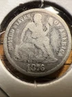 1876 P Seated Liberty Dime 10C Cents Coin 90% Silver, VF. Free Shipping.  Nice