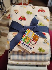 Garanimals 4-Pack Receiving Blankets Multicolor 30x30" Animals Cars Theme