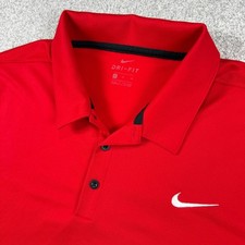 Nike Polo Shirt Mens XL Red Dri-Fit Short Sleeve Golf Performance