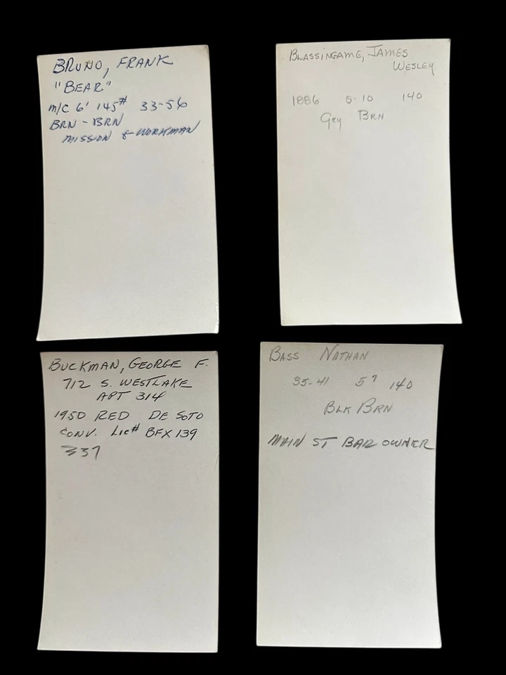 Lote de 4 Fotos Mugshot Vintage Años 50 LAPD Crimen Verdadero Policía de Los Ángeles Raras Foto 2 de 2