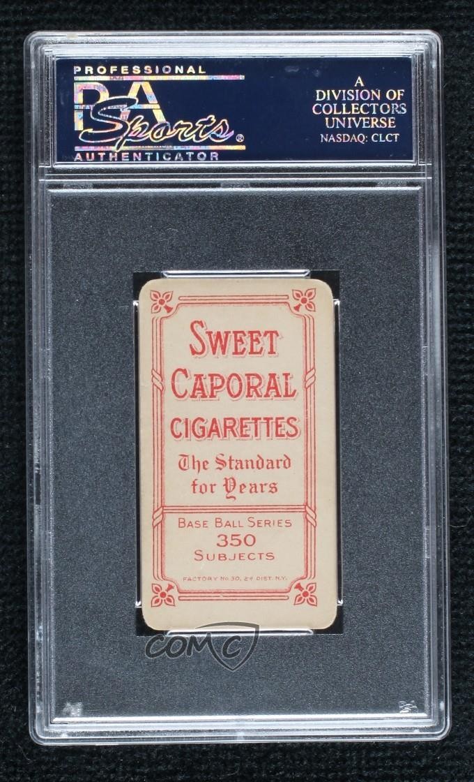 1909 T206 Sweet Caporal 350 Factory No 30 Back Nap Lajoie PSA 1.5 Rookie RC HOF view 2