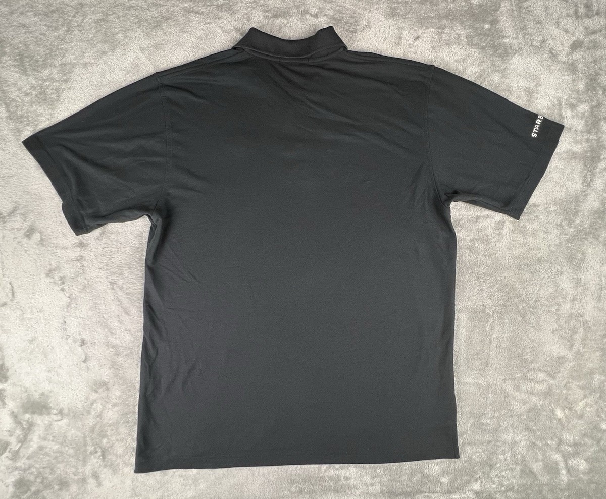 Starbucks Coffee Polo Shirt Men's Black Classic Logo Short Sleeve