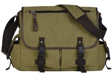 Canvas 15.6 inch Laptop Messenger Bag for Men Women, Vintage Computer Work Sa...