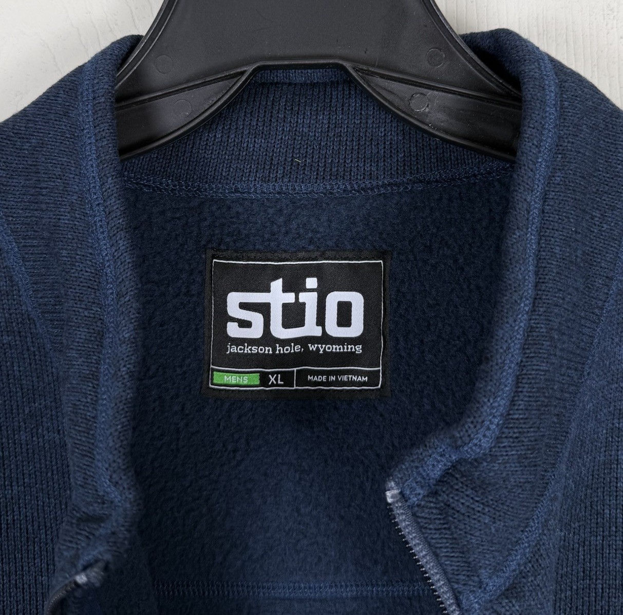 Stio Fleece Vest Full Zip Wilcox AMG Logo Pockets Outdoor Hiking Mens XL Blue