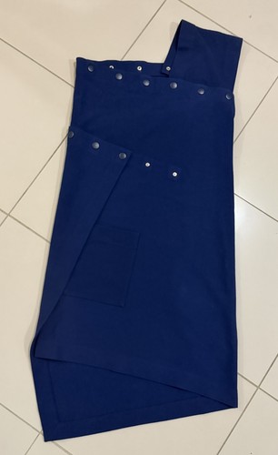 Yohji Yamamoto, Vintage Yohji Yamamoto Asymmetric Snap Cotton Dress Cobalt Blue Japan - Medium