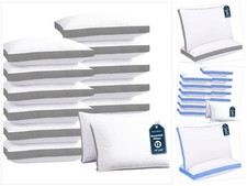 Gusseted Bed Pillow 2/12-Pack King  Queen Hypoallergenic Breathable Polycotton