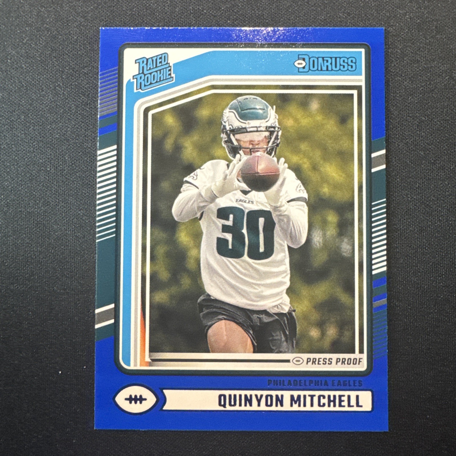 2024 Panini Donruss #361 Quinyon Mitchell Press Proof Blue RC Rated Rookie