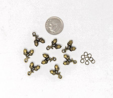 Charms Acorns Lot of 4 sets of 8 charms (32 charms) with jump rings