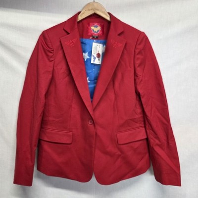 Wonder Woman Robe Factory Blazer Womens Size XL Red One Button Jacket