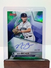 2025 Bowmans Best GREEN REFRACTOR /99 AUTO Nick Becker B25-NB Mariners