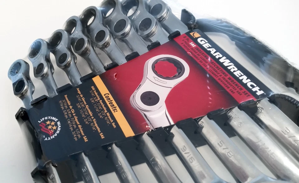 Juego de llaves combinadas de indexación GearWrench 8 piezas 12Pt cromo pulido 85498 Foto 3 de 4