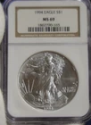 1994 US Silver Eagle $1 NGC MS69 Brown Label