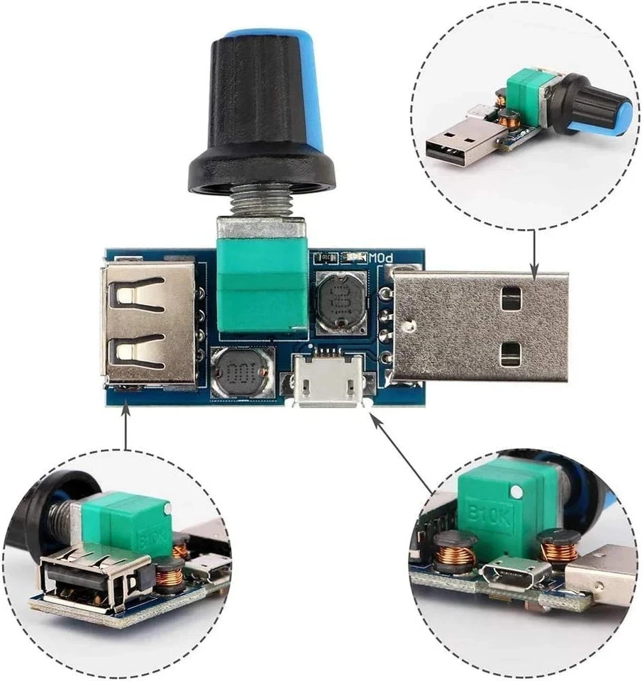 3pcs USB to 3pin/4pin PWM 5V Sleeve Fan Power Adapter Cable with Fan... - Image 2 of 4