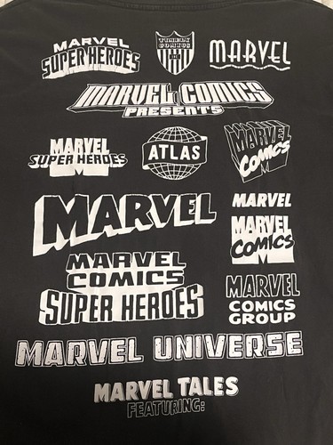 Marvel Comics Logo History Shirt XL Black Long Sleeve Mad Engine Vintage Look - Picture 7 of 15