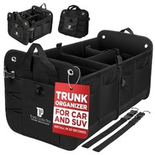 Car Trunk Organizer for SUV Truck Cargo Storage Fits Cars, SUVs Large Black